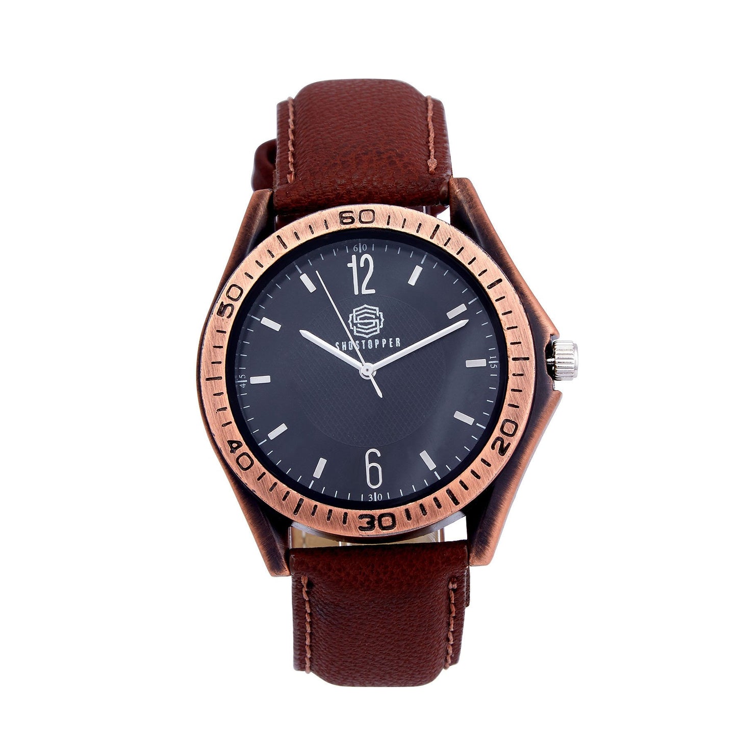 Shostopper Antique Black Dial Analogue Watch For Men - SJ60003WM